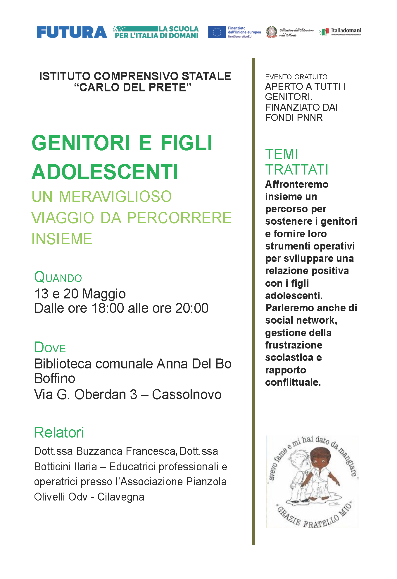 Locandina Cassolnovo Progetto genitori